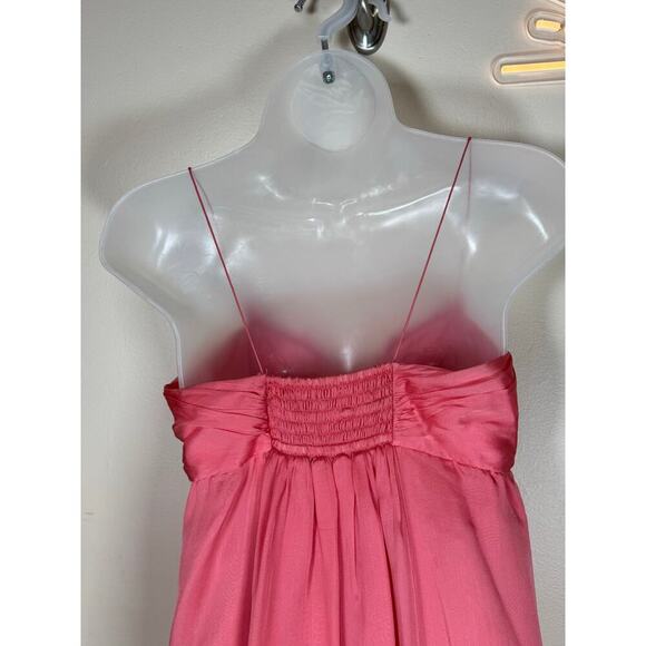 Rebecca Taylor Silk Pink 100% Silk Midi Babydoll Spaghetti Strap Dress 90s Y2k 6 - Picture 5 of 11